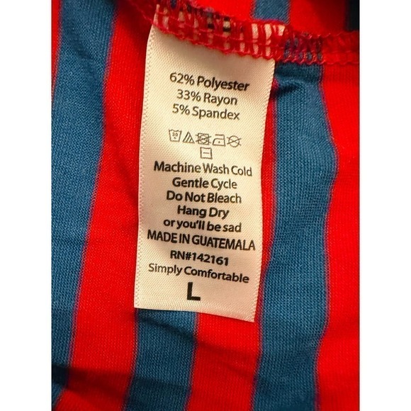 NWT Lularoe Blue & Red Striped Irma Top Size Large - Picture 7 of 9